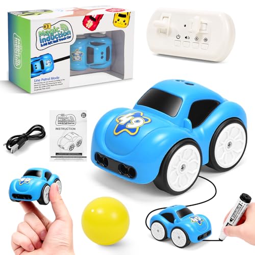 Image of Automatic Line Following Car, 2.4Ghz Smart Sensor Super Mini Cars, Gestures Inductive Car that Follows Drawn Line, Smart Automatic Avoidance Desktop Vehicle