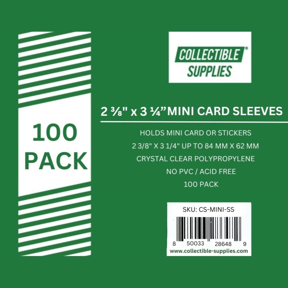 Amazon.com: Mini Card Soft Sleeves for Mini Cards or Stickers 2 3/8
