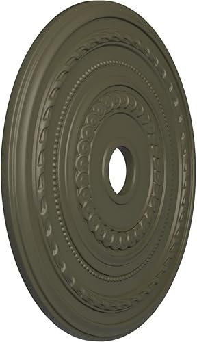 Miniatura 98 de Ekena Millwork CM25COUWF Cole Medallón de techo, 65.8525cmOD x 9.575cmID x 1 3/8"P, pintado a mano blanco ultra puro