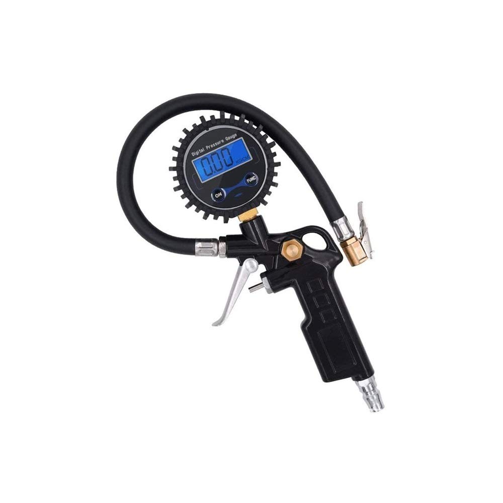 Manometr do opon motocyklowych 0-200 PSI - Manometr do opon z elastycznym uchwytem pneumatycznym do motocykli, rowerów, ATV, samochodów i SUV-ów