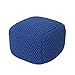 Christopher Knight Home Knox Knitted Cotton Pouf, Navy