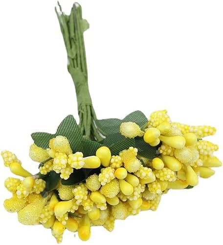 Miniatura 2 de QueenBox® 12 piezas de flores artificiales de perlas, bayas, manualidades, álbumes de recortes, bayas falsas, ramo de estambres de frutas para