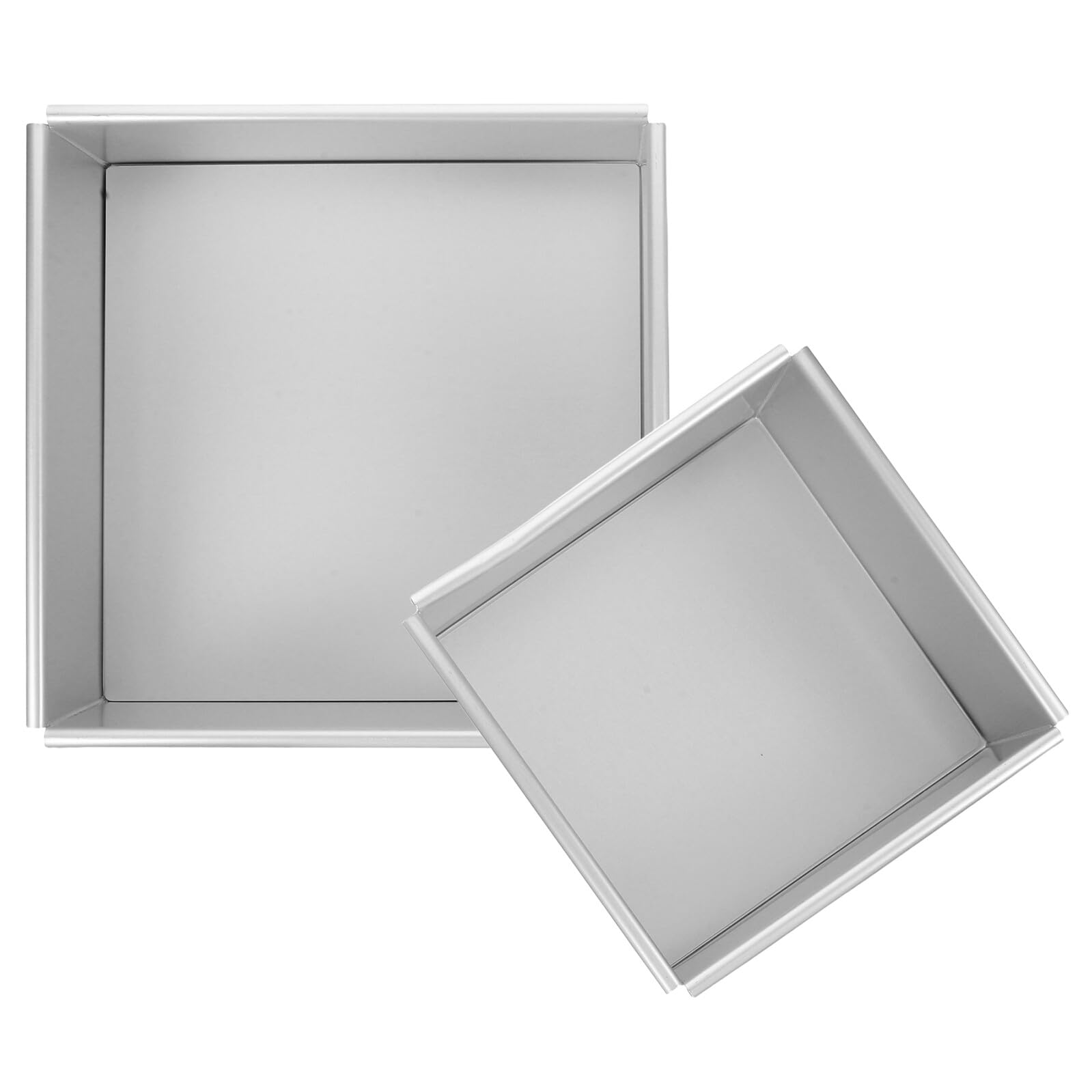 2 piezas Molde para Pasteles Cuadrado de Aleación de Aluminio con Fondo Desmontable Antiadherente para Queso Mousse y Bizcocho de Moldes para Repostería Casa y Celebraciones