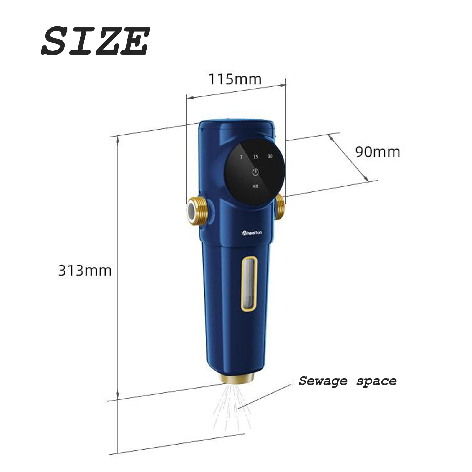 Filtro Sedimenti Autopulente Centrifugato, Prefiltro Lavabile da 40 Micron, Riutilizzabile con Touch-Screen, Sistema di Prefiltrazione Lavabile per Acqua di Città/Rubinetto