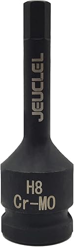 0.315 in Hex Impact Bit Socket, H8 12-Inch Impact Drive Allen Socket, Cr-Mo Acero Alargar Hex Destornillador Adaptador