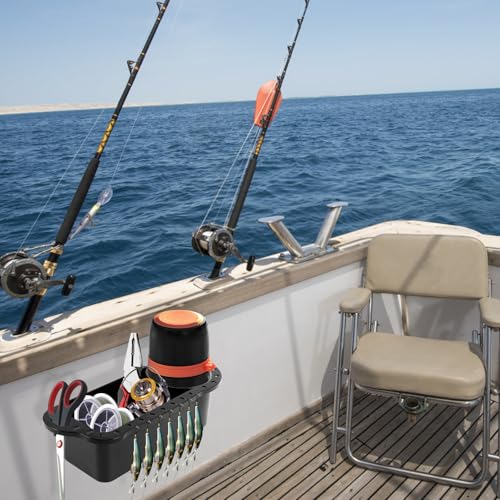 US Boat Cup Holder with Screws ABS Boat Caddy Organizer Multifunctional Marine Cup Holder Reliable Boat Drink Holder Pontoon Cup Holder for Drinks Beverage Phone Storage(black)