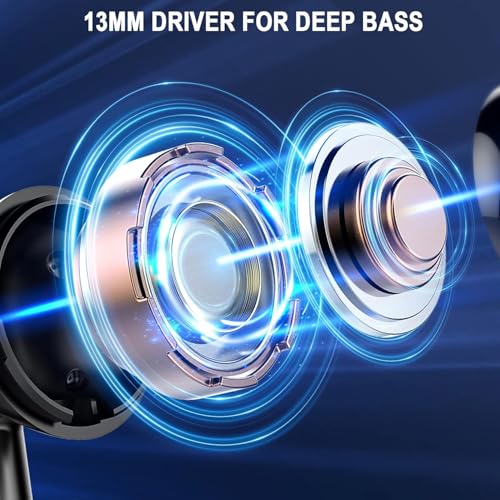 Image of Wireless Bluetooth 5.4 Earbuds, Ear Buds LED Power Display Headphones 6D Stereo, Bluetooth Earbuds in-Ear Noise Cancelling Mic, 40H Playback Mini Case IP7 Waterproof Sports Earphones for Android iOS
