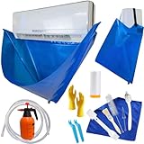 Mini Split Cleaning Bag, for Home Air Conditioning Units Air Conditioner Cleaning Kit, Mini Split Cleaning Kit for DIY Daily Cleaning of Wall-Mounted Air Conditioners (Blue with Kettle)