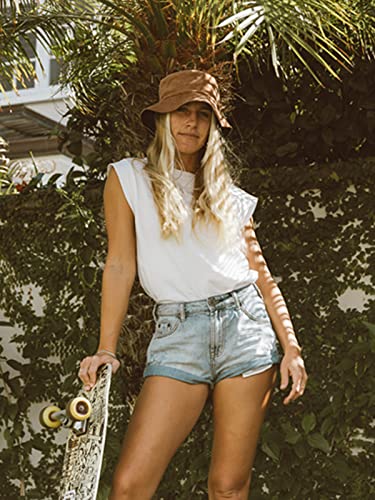 Furtalk Bucket Hats For Women Washed Cotton Packable Summer Beach Sun Hats Mens Womens Bucket Hat With Strings For Travel (Dark Orange, Medium, M) #TOP5