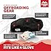 Offroading Gear 4x4 Waterproof and Dust-Resistant Heavy-Duty Winch Cover for 12,000lbs Winches | Black Neoprene Fabric | ATV| Jeep| Truck| Etc. | Large
