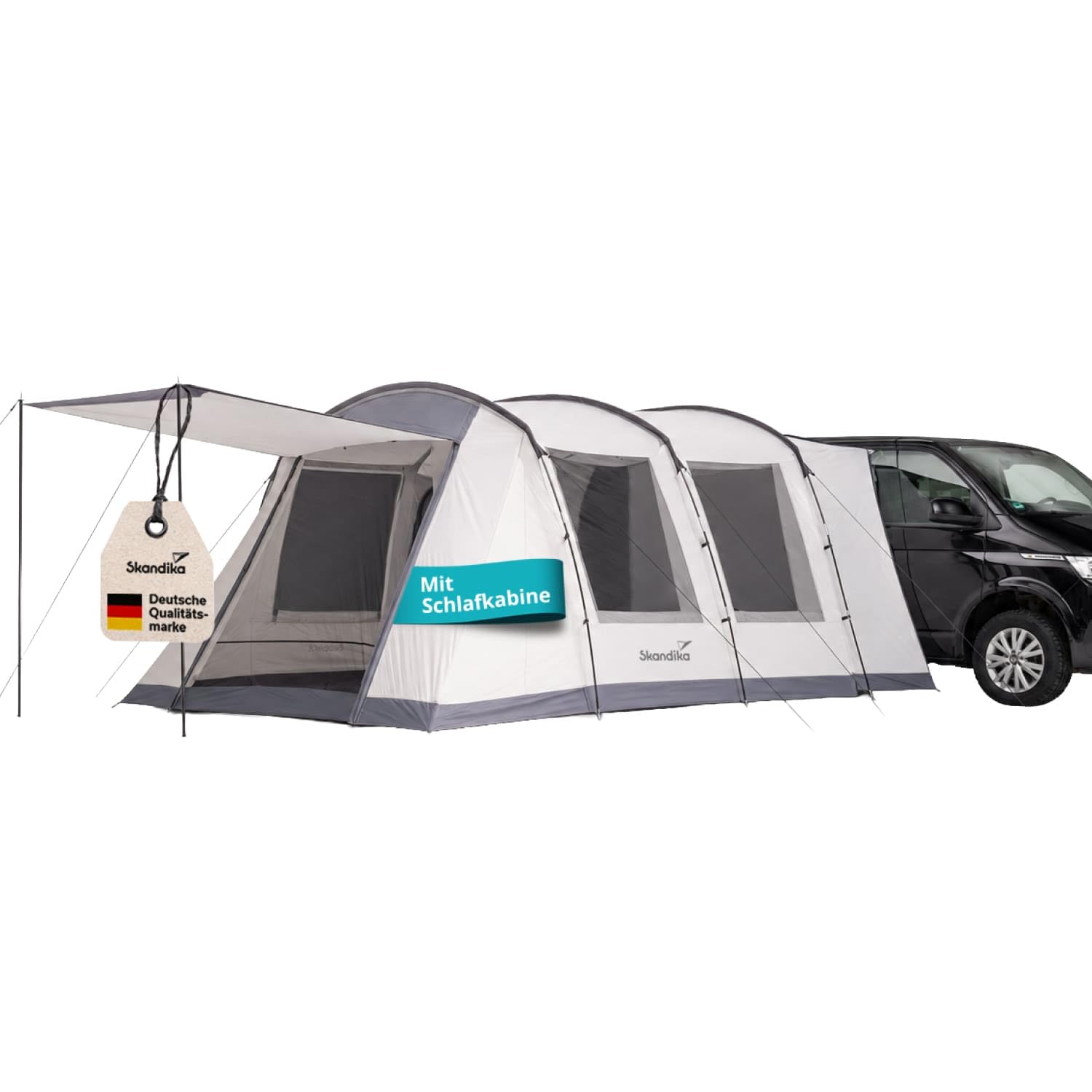 Skandika Busvorzelt Camper Tramp 2 Protect XL | Vorzelt für 2-4 Personen, eingenähter Boden, wasserdicht, 3000 mm Wassersäule, freistehend nutzbar | Zelt für Van, Minivan, Outdoor, Camping, Roadtrip