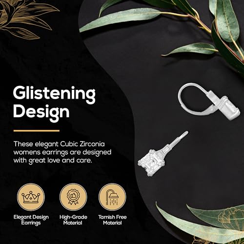 Queen Jewels 925 Sterling Silver 14k Gold Lightweight Leverback Dangle Earrings With Cubic Zirconia4