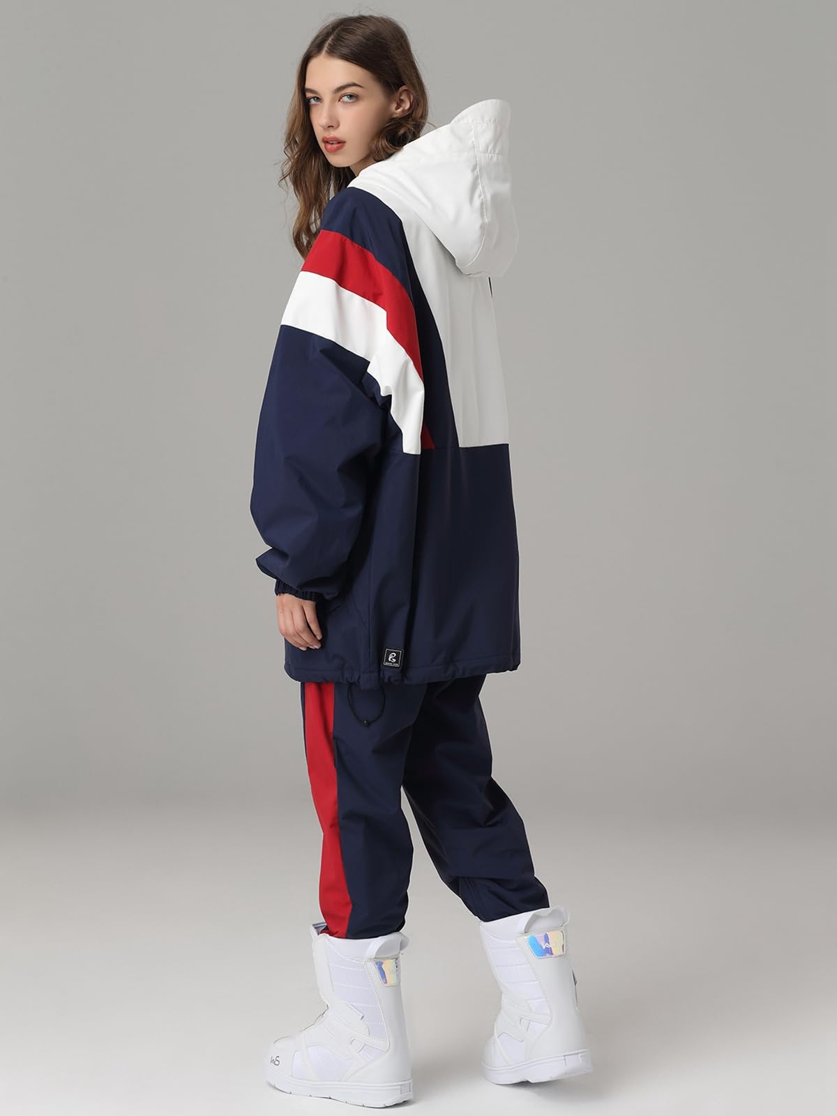 HOUZONIY Herren Damen Skianzug Schneeanzug Damen Skioverall Winter Warme Schnee Skifahren SäTze Outdoor Jumpsuit Mit Kapuze ReißVerschluss SkianzüGe Wasserdicht Snowboard Skisuit