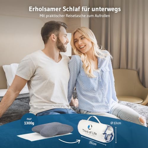 Third of Life Nackenkissen ACAMAR Quickdry, Ergonomisches Seitenschläfer-Kissen, Memory Foam Neck...