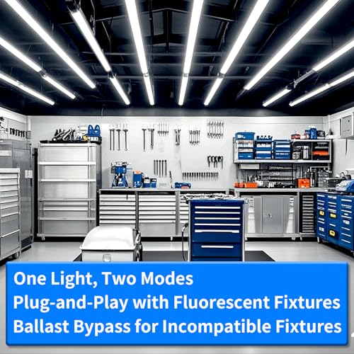 Image of 16-Pack Fluorescent Light Bulbs Replacement 4FT, T8 LED Bulbs 4 Foot Type A+B, 24W (65W Equivalent) 3200LM, 5000K Daylight, 48 Inch Tube, F32T8 or F40T12 LED Replacement, Non-Dimmable