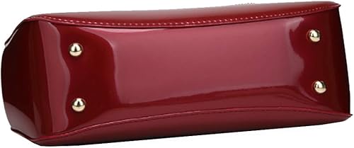 Miniatura 4 de Rullar Bolso elegante de las mujeres y bolso de la manija superior del bolso de la manija de la bolsa de cuero de patente de la totalizador del