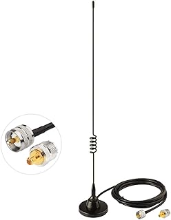 Bingfu Ham Radio Vehicle Car Mobile Radio Antenna Dual Band VHF UHF 136-174MHz 400-520MHz Magnetic Base PL259 Male Antenna for BTECH ICOM Kenwood Midland Yaesu TYT AnyTone Amateur Radio Two Way Radio