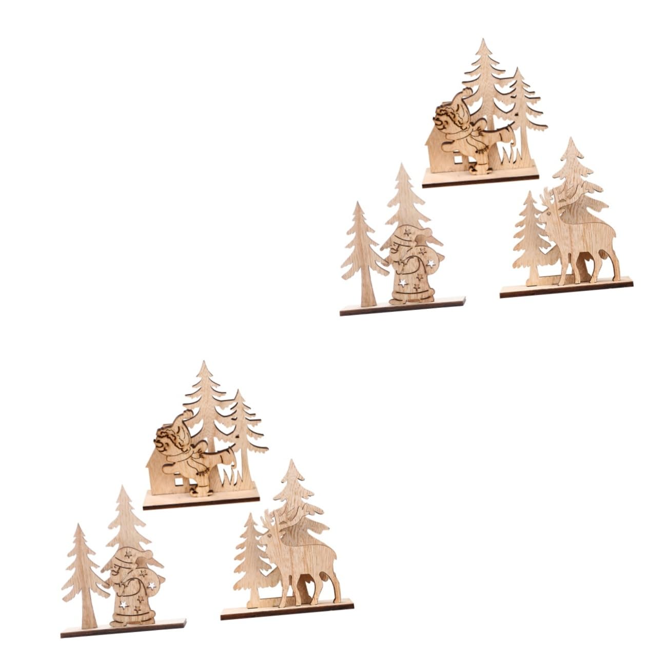 6 Piezas Decoración de Mesa para Árbol de Navidad Decoración de Árbol Navideño Decoraciones de Mesa de Navidad Letrero de Madera Pequeño Árbol de Navidad Adorno de Escritorio Adorno de