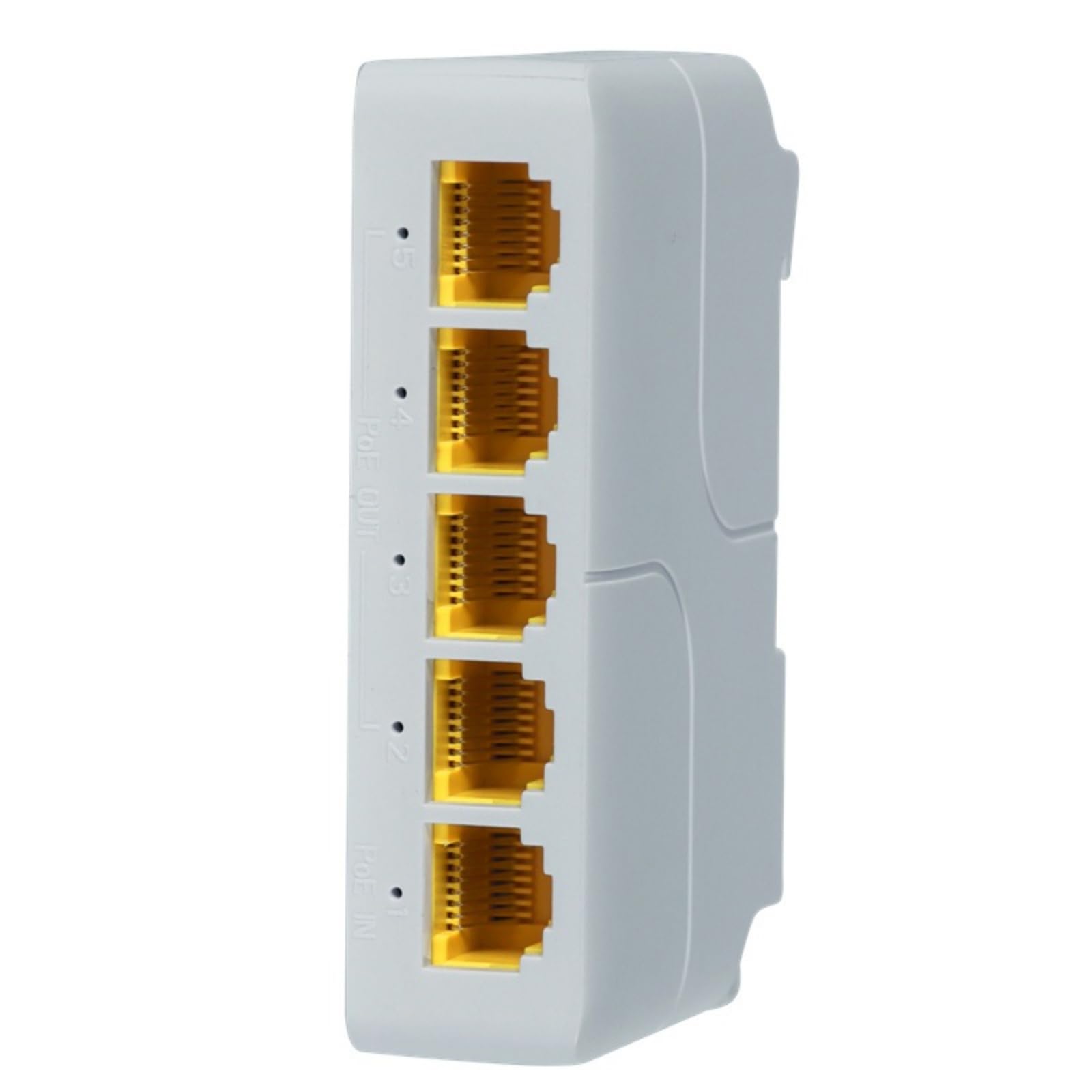 Gigabit PoE Extender, 5 Port PoE Repeater 1in 4 Out POE Repeater Network VLAN 1000mbps