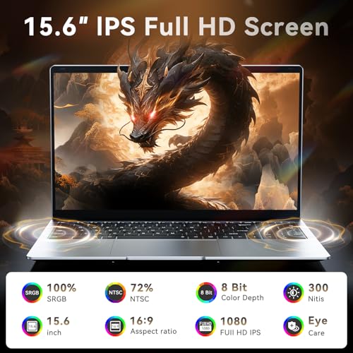 Image of 15.6 inch FHD Laptop Computer, Win 11 Laptop with Intel Dual-Core 4425Y, 16GB RAM 256GB SSD,Lightweight Portable Notebook for Student Online Learning, Home Office, Light Business & Entertainment
