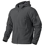 Tansozer Jacke Herren Fleecejacke Kapuzenjacke Militär Army Military Jacke Winter Arbeitsjacke Tactical Warme Outdoor Hoodie Jacke Fleece Taktische Jacket Männer Grau L