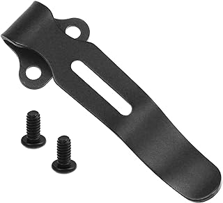 Premium Deep Carry Pocket Clip Set - Black Stainless Steel, Compatible with Benchmade Bugout 535 and Most Benchmade Knives - Includes 2Pcs Clip Screws, Black Color