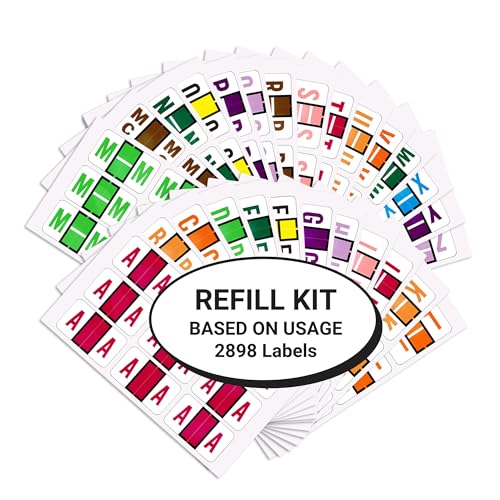 Doctor Stuff - Alphabet Letters for File Folders, A-Z Plus Mc, 2898 Assorted Labels, NO File Box or Indexes, Jeter/TAB 5100 - JXAM Series Compatible Alpha Stickers, 15/16