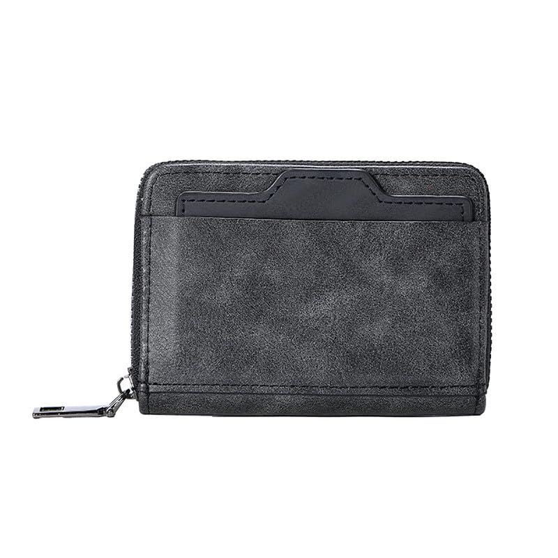 Men's Blocking Genuine Credit Card Case Holder Security Travel Wallet(Grey)