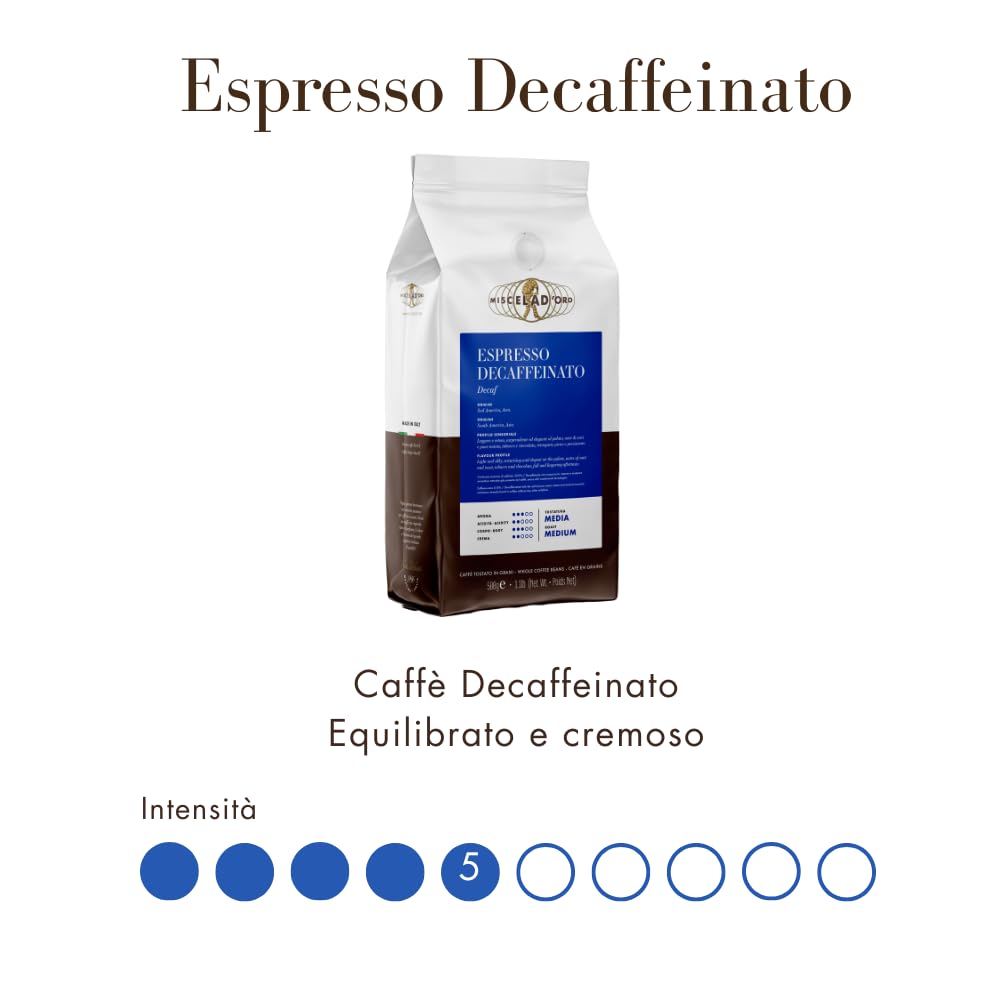 Miscela d'Oro Espresso Ziarna bezkofeinowa - opakowanie 500g