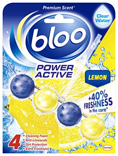 Bloo Power Active Toilet RIM Block, 50 g, limone, caso di 10