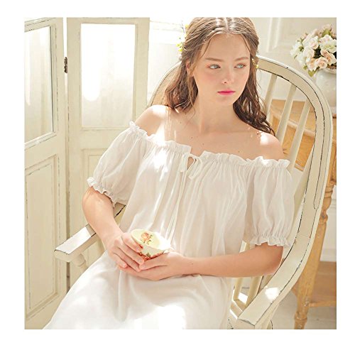 Singingqueen Womens' Cotton Nightgown Nightshirt Ladies Victorian Sleepwear Dress Gown Pajamas Lounger4