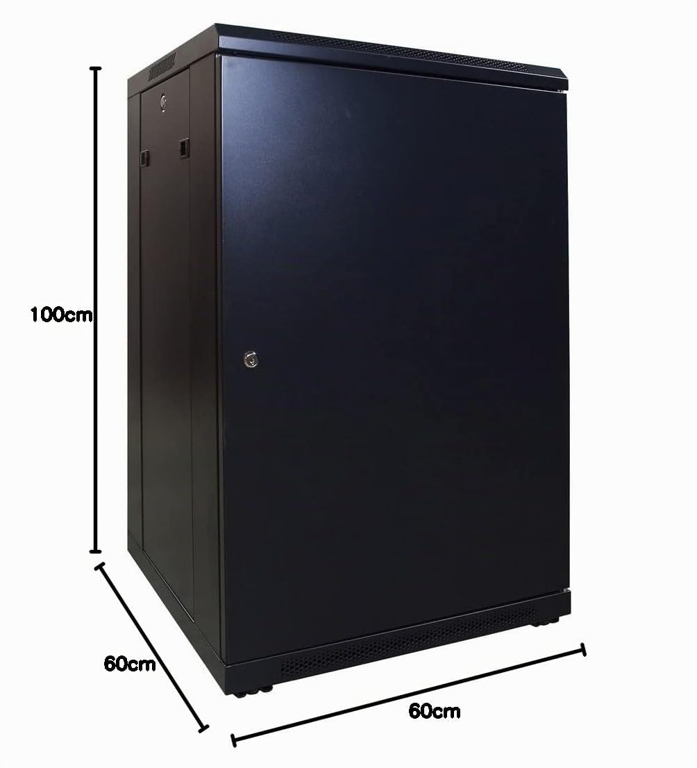 Baie de Serveur 18U avec Porte en Verre 600x600x1000mm (LXPXH) - Noir