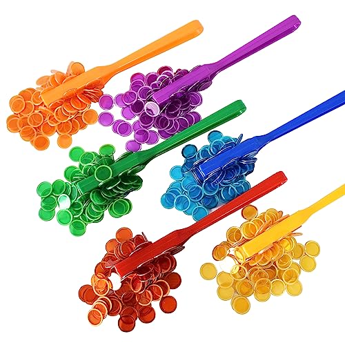 image for Yuanhe Magnetic Bingo Chips Set - 6 Colors Magnetic Wands with 600 Met