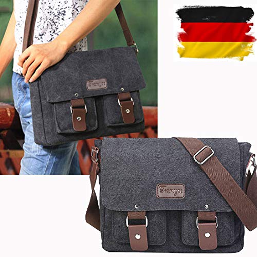 Bolsa mensageiro masculina vintage de lona, bolsa de faculdade, bolsa de ombro grande, bolsa tiracol