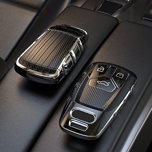 Image of ELOHEI Audi Car Key Cover, Silver TPU Key Fob Protector, Anti-Drop & Anti-Scratch, Fits Audi A4, A5, A6, A7, A8, Q2, Q5, Q7, TT, R8, etc. | Comfortable Grip,Responsive Buttons,Compatible with Audi A4 Q7 Q5 TT A3 A6 SQ5 R8 S5 Smart Accessories
