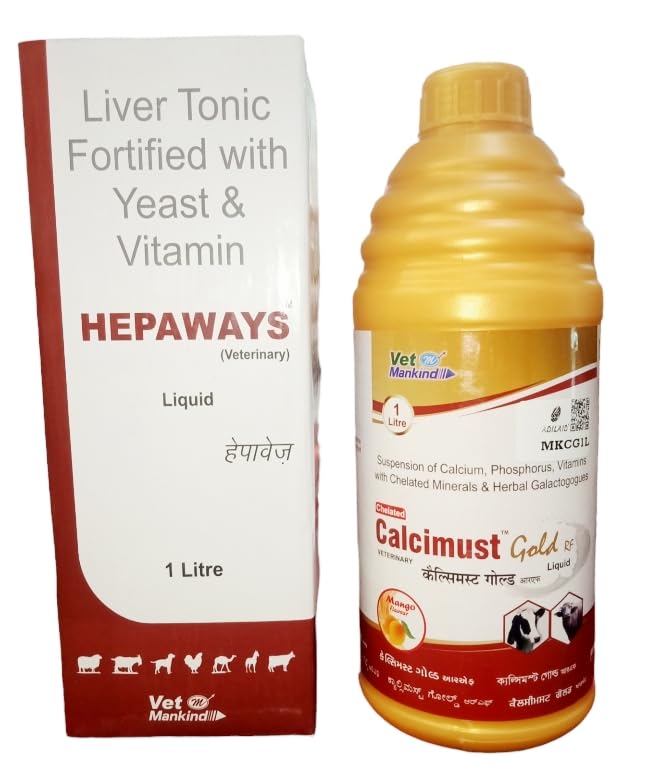 Hepaways & Calcimust Gold Liver Tonic & Calcium for Cow,Buffalo,Calf,Horse,Goat,Sheep,Camel & Poultry Purpose (1-LTR Each) (Pack of2) (B0CH3KX6ZB) Amazon Price History, Amazon Price Tracker