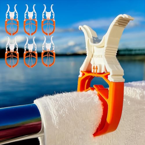 Pinces à linge anti-tempête verrouillables FIXCLIP orange pour accessoires de bateau - 2