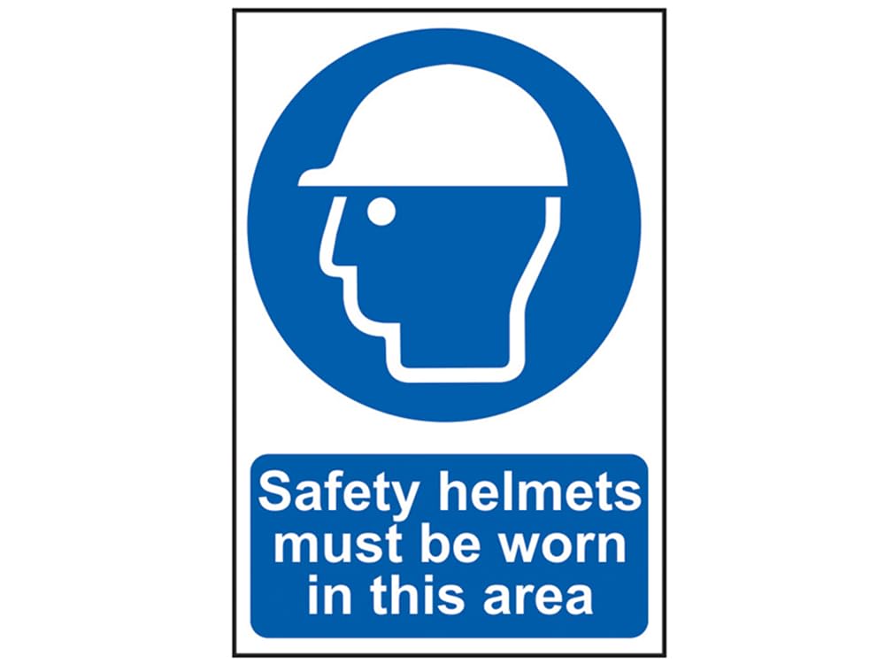 Scan Safety Helmets Must Be Worn In This Area Sign