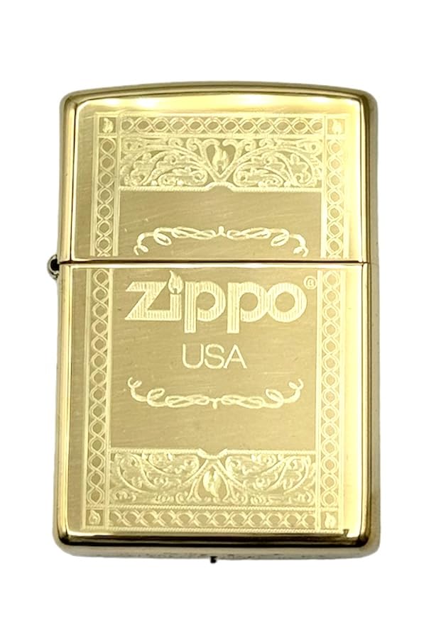Personalized American Classic Elegant Design Lighter Zippo - Free Engraving - Christmas Halloween Valentines Day Gift Gold HP