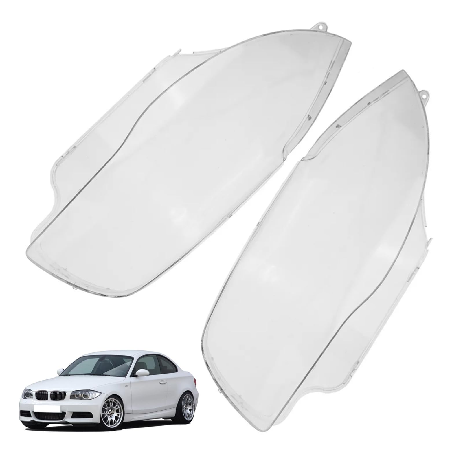 Topteng 2PCS Front Headlight Glass Clear Cover passend für BMW 1-Series E81 E82 E87 E88 2003-2011