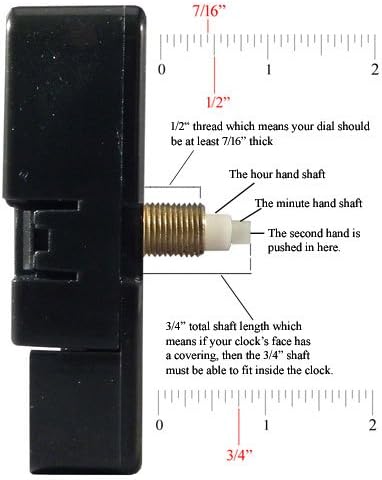 Dhorcas (#10) 1/2" Threaded Motor and Gold 2 1/2" Hands and Hanger, Quartz Clock Movement Kit for Replacement