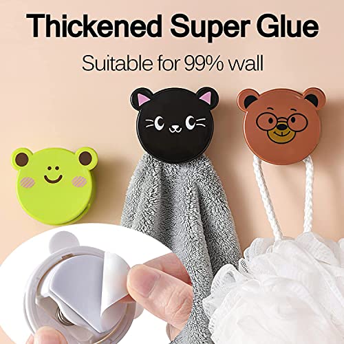 Image of KPNG Cute Cartoon Towel Cloth Wall Clip Holder Simple One Press Towel Storage Rack Wall Hook Lovely Animal Button Storage Hook Random (Pack of-1 Color May Very)