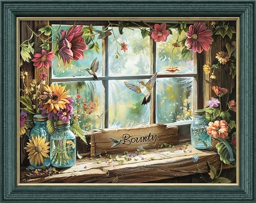 Image of Leczany Cross Stitch Patterns Stamped Kit for Beginners | Embroidery Supplies DIY Craft Kit Needlepoint for Adults Starter | 11CT, 3 Strands | Beautiful Scenery by the Window 20.9x15.8 inches