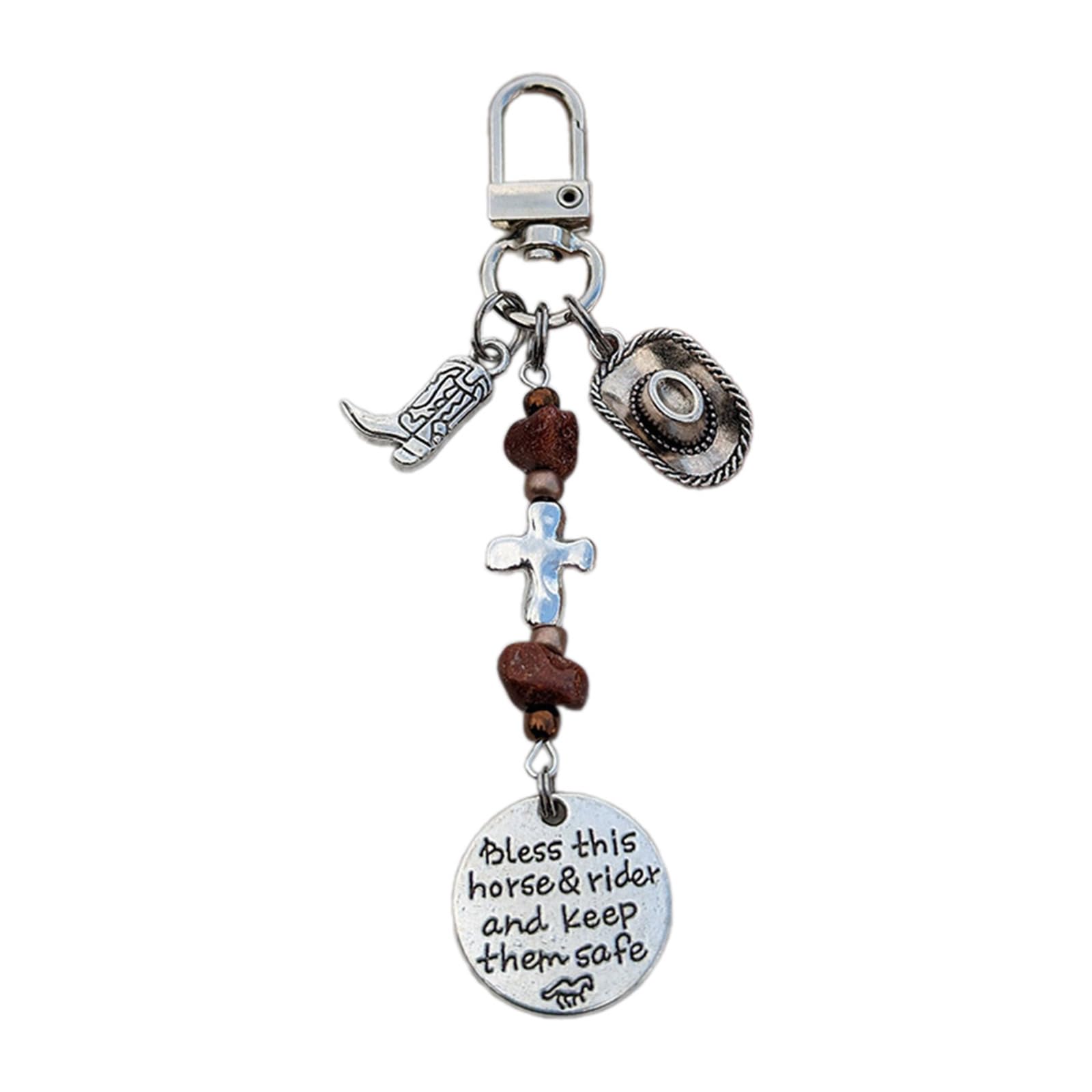 oringnat Fashionable Luck Horseshoe Keychain Sturdy Alloy Charm Pendanfor Good and Protective Keyring Accessory