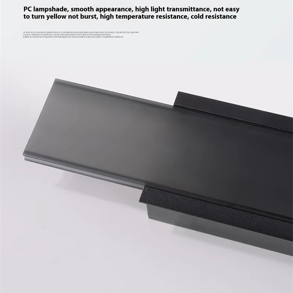 6 m U-förmiges LED-Aluminiumprofil, schwarzer K mit milchig-weißer Abdeckung, 6 m Lichtstreifendiffusor für reibungslose Beleuchtung, 120 x 40 mm, U-S-Systemschienenzubehör