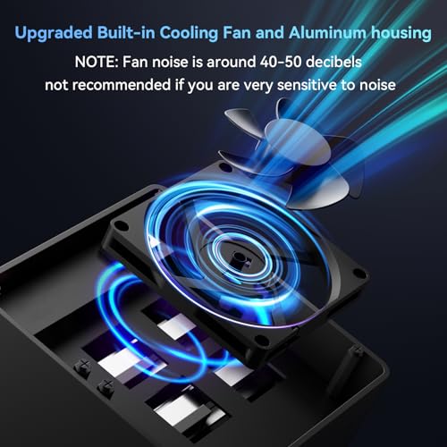 Image of CENMATE Aluminum 4 Bay Hard Drive Enclosure with Cooling Fan for 2.5 inch /3.5 inch SATA HDD /SSD with USB A /C 3.0, Support Hot Swappable, Tool-Free HDD Enclosure, DAS(NO RAID /NAS)