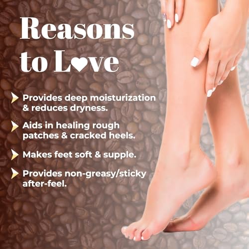 Image of JAQULINE USA Coffee & Shea Butter Foot Cream | Intensive Moisturization, Heals Cracked Heels, Softens & Hydrates Feet - 30g