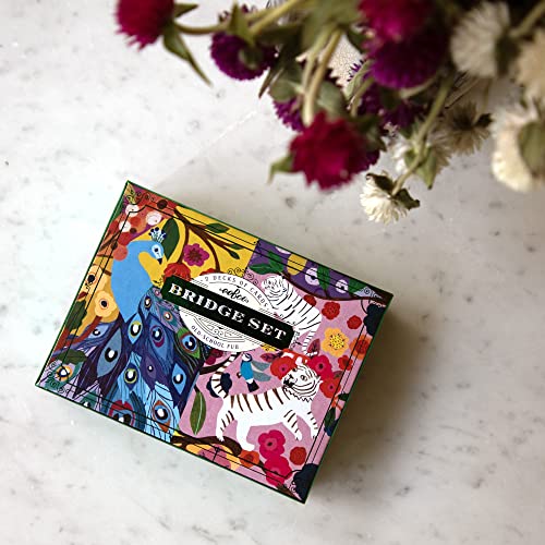 Eeboo: Piece And Love Monika's Peacock Bridge Playing Card Set (2 Decks), 54 Playing Cards In Each Deck, Old School Fun, For Ages 14 And Up #TOP4