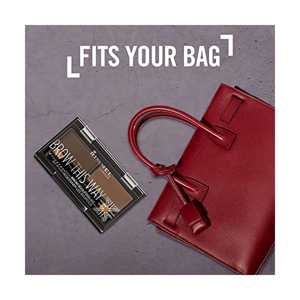 Rimmel Brow This Way Sculpting Kit, Dark Brown, Powder 0.04 oz., Wax 0.03 oz., Brow Sculpting & Styling Kit with Eyebrow Wax & Setting Powder