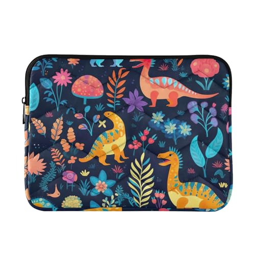 Funda portátil de 13-14 pulgadas con diseño de dinosaurios coloridos